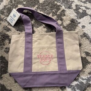 Purple and Cream Tote Bag